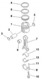 il pistone 6152-32-2510, pc400-7 del motore dell'escavatore parte il pistone del motore
