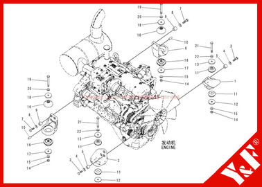 Supporto di motore dell'escavatore PC200-8/ammortizzatore di gomma del cuscino del motore 20Y-01-12 20Y-01-12222